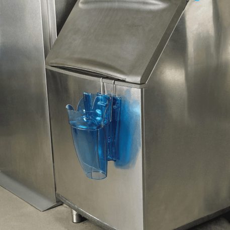 64-86oz Saf-T-Scoop mounted on a Ice machine