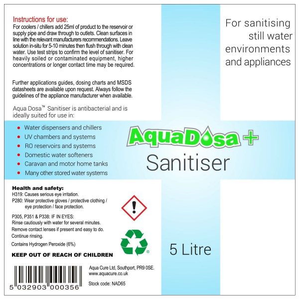 Aquadosa Sanitiser 5L label