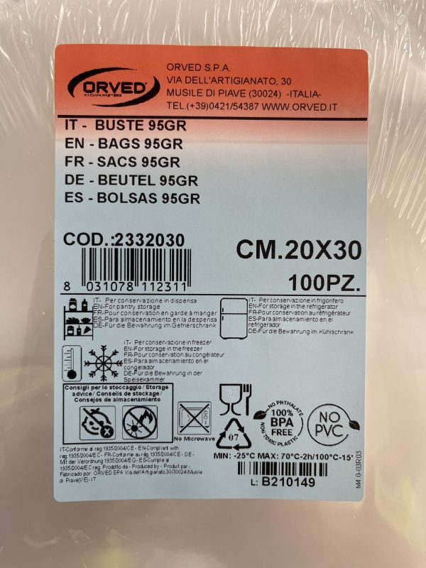Orved 200x300mm Vac Pack Bags (95GR) - Image 3