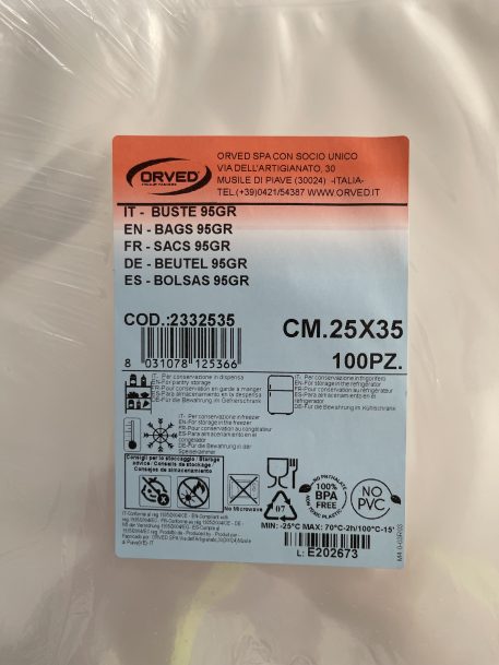 Orved 250x350mm Vac Pack Bags