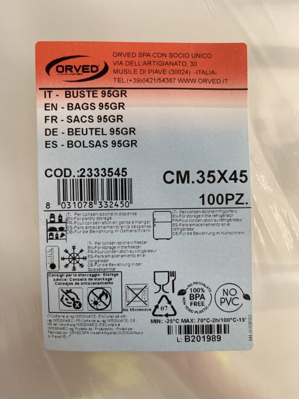 Orved 350x450mm Vac Pack Bags