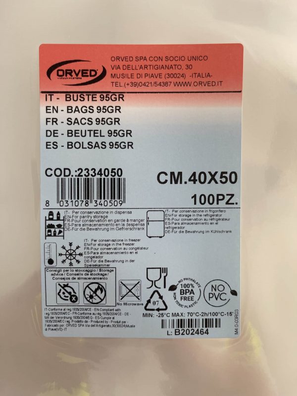 Orved 400x500mm Vac Pack Bags