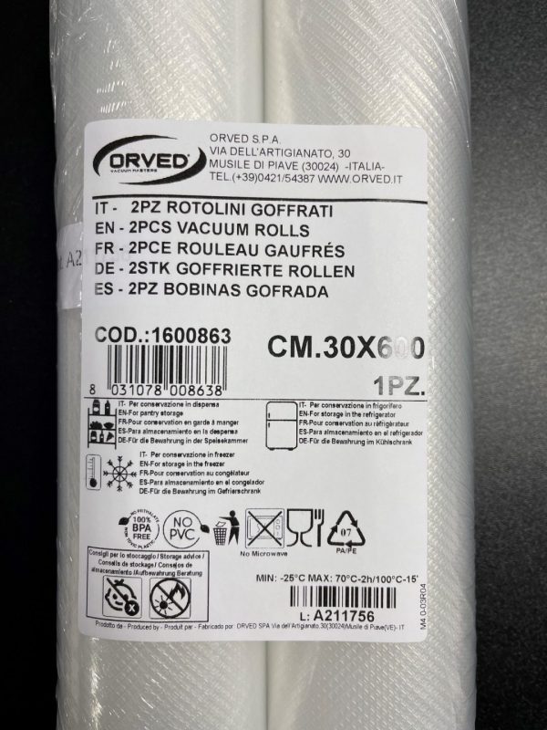Orved Channelled Vacuum Rolls - 300mm x 6m - Image 2