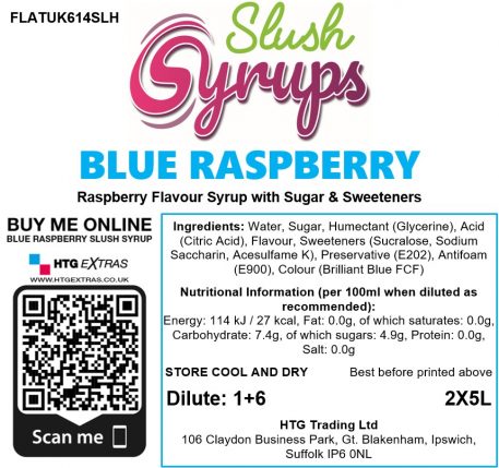 Blue Raspberry Slush Syrup Label