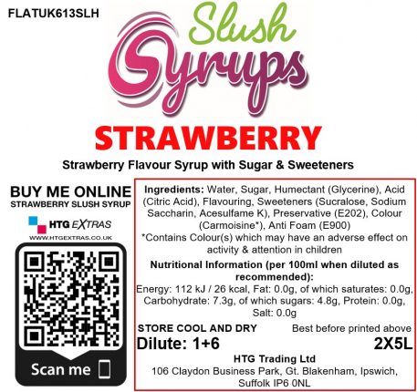 Strawberry Slush Syrup Label