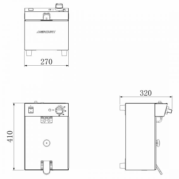Mercury single tank countertop electric fryer dimensions