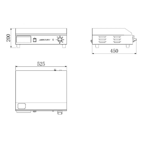 Mercury 20" Countertop Stainless Steel Griddle - 2.2kW - Image 3