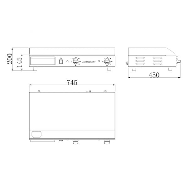 Mercury 30" Countertop Stainless Steel Griddle - 2.9kW - Image 3
