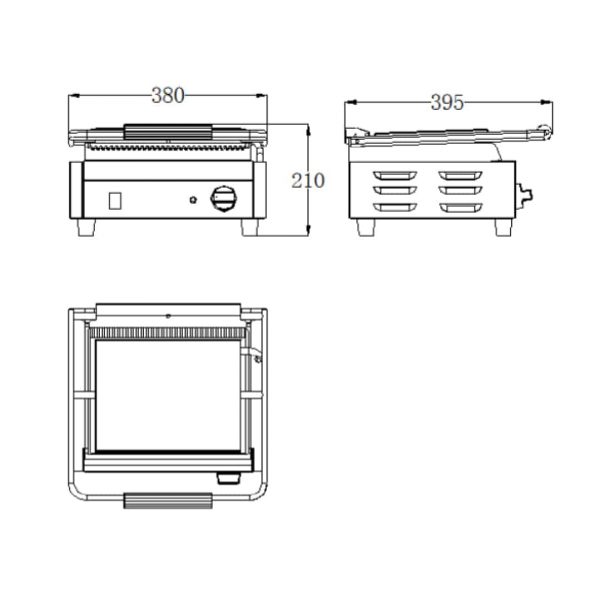 Mercury Single Ribbed Contact Grill - 2.2kW - Image 3