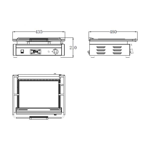Mercury Single Flat Contact Grill with digital timer dimensions